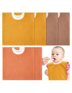 6 Baberos de Algodón Foaincore para Bebés Pullover Absorbentes