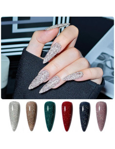 Conjunto de Esmalte de Uñas GAOY 6 Colores Holográfico 7.3ml 2