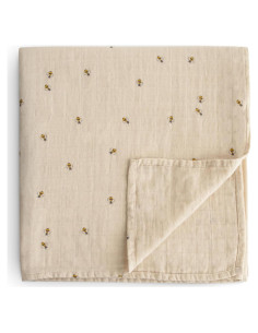 Manta de Muselina para Bebé Mushie 100% Algodón Orgánico Abejas