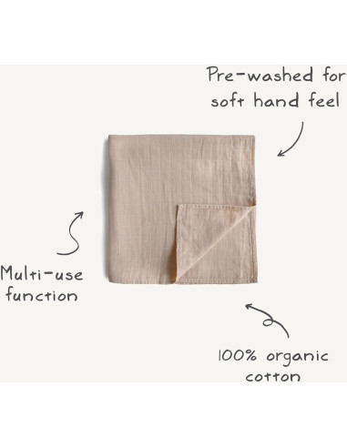 Manta de Muselina para Bebé Mushie 100% Algodón Orgánico Abejas