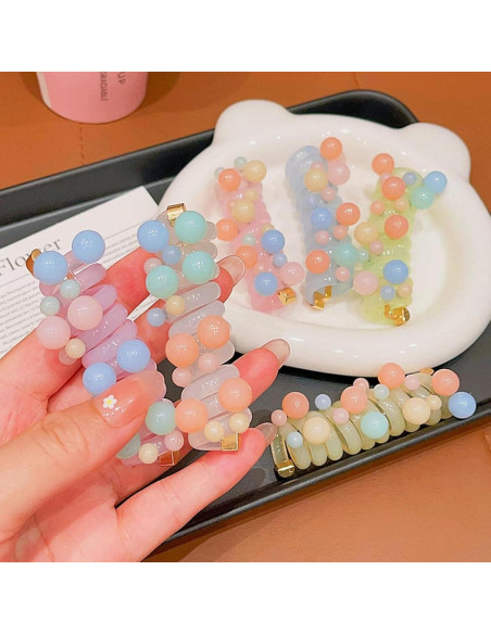 Tiras de Pelo Espirales Elásticas Suaves Hswera 4 Pcs A