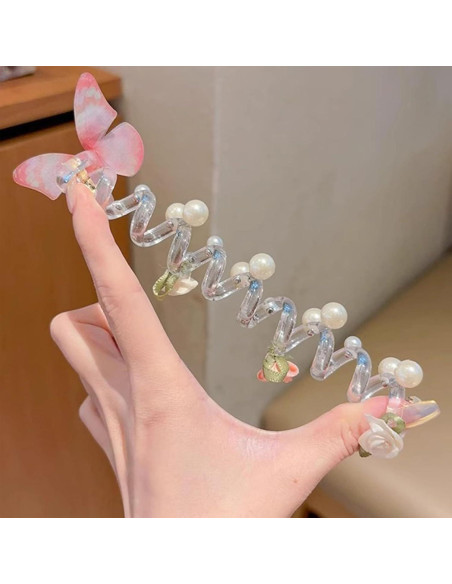 Tiras de Pelo Espirales Elásticas Suaves Hswera 4 Pcs A