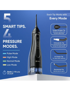 Irrigador Oral Inalámbrico Jetly J101 300ml Negro 2