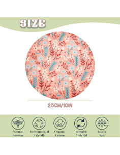 3 Tapas Reutilizables de Cera de Abeja GNHUT 25cm Ecológicas 2