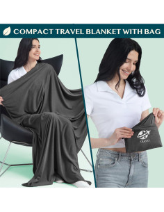 Manta de Viaje PAVILIA Compacta 165x102 cm Negra 2