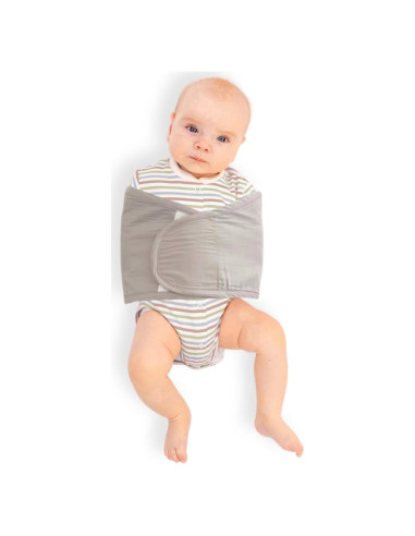 Swaddle de Brazos Bebé Bebon - Algodón Suave Gris Pequeño