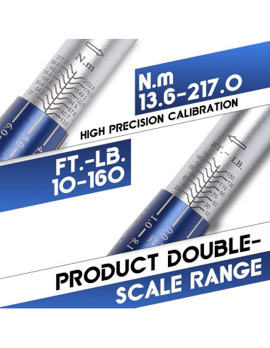 Llave de Torque UYECOVE 1/2" 10-160FT.LB / 13.6-217N.M con Bandeja
