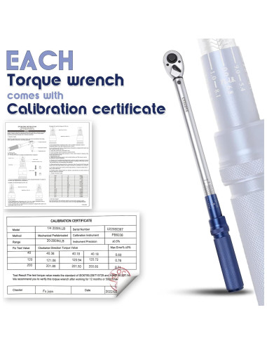 Llave de Torque UYECOVE 1/2" 10-160FT.LB / 13.6-217N.M con Bandeja