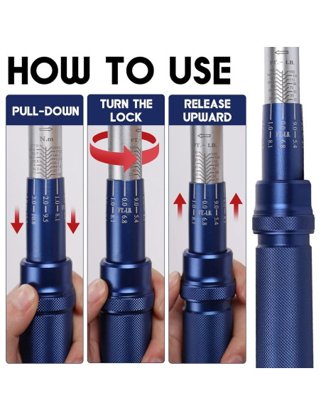 Llave de Torque UYECOVE 1/2" 10-160FT.LB / 13.6-217N.M con Bandeja