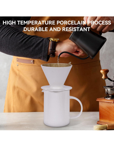 Cafetera de Goteo AZYM 500 ml Cerámica Vintage Blanca