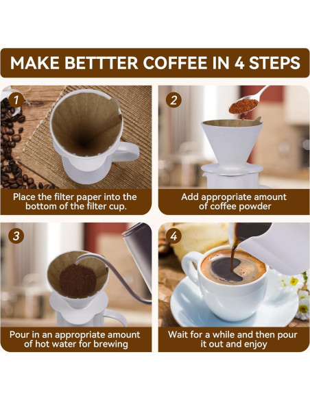 Cafetera de Goteo AZYM 500 ml Cerámica Vintage Blanca