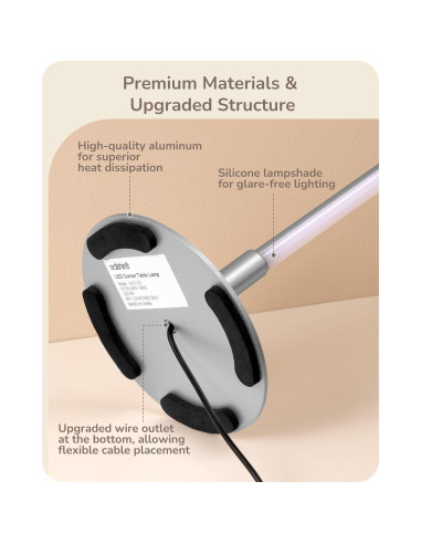 Lámpara de Mesa LED EDISHINE Plata 6W Regulable 3 Temperaturas