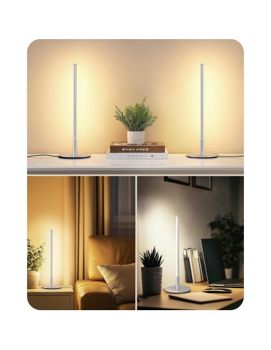 Lámpara de Mesa LED EDISHINE Plata 6W Regulable 3 Temperaturas