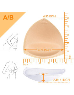 Almohadillas Sujetadores Removibles TopBine A/B 12.57x12.06 cm 2