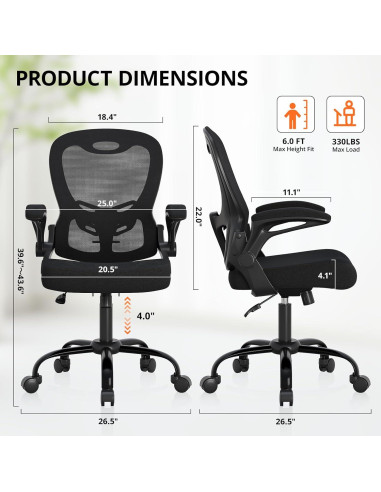 Silla de Oficina Ergonómica Synorla HKSY-YBBGYWTZHB3 Negra