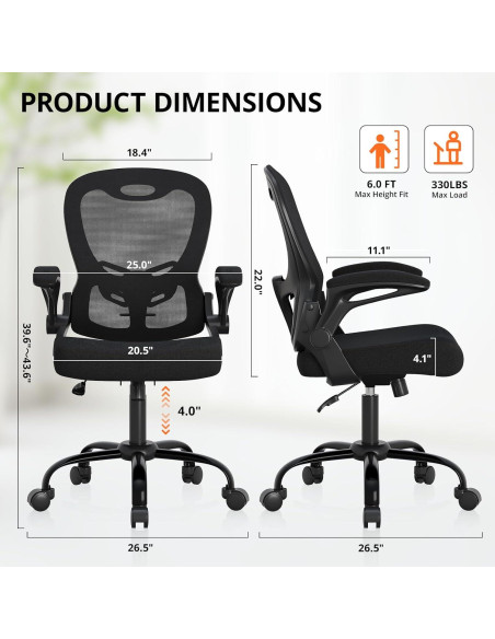 Silla de Oficina Ergonómica Synorla HKSY-YBBGYWTZHB3 Negra