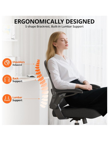 Silla de Oficina Ergonómica Synorla HKSY-YBBGYWTZHB3 Negra