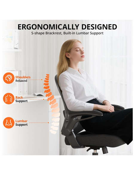 Silla de Oficina Ergonómica Synorla HKSY-YBBGYWTZHB3 Negra