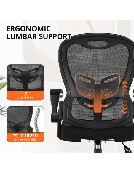 Silla de Oficina Ergonómica Synorla HKSY-YBBGYWTZHB3 Negra