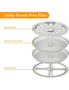 Juego de 8 Piezas Repuestos Prensa Francesa YMMIND Acero Inoxidable 2