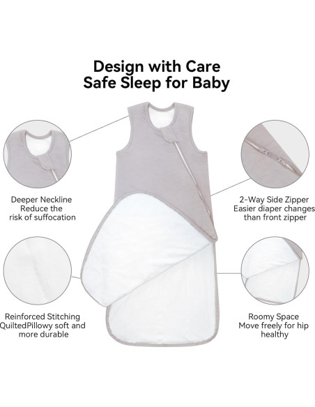 Saco de Sueño BubblePanda 100% Algodón Rosa 0-6 Meses