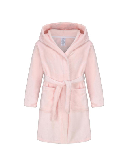 Bata de felpa con capucha para niñas Rosa 2-3 años