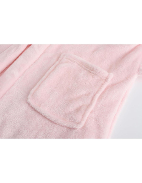 Bata de felpa con capucha para niñas Rosa 2-3 años