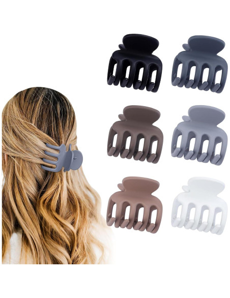6 Clips de Garra Pequeños USDNICE para Cabello Fino 4.3x4.6cm 6 Clips de Garra Pequeños USDNICE para Cabello Fino 4.3x4.6cm
