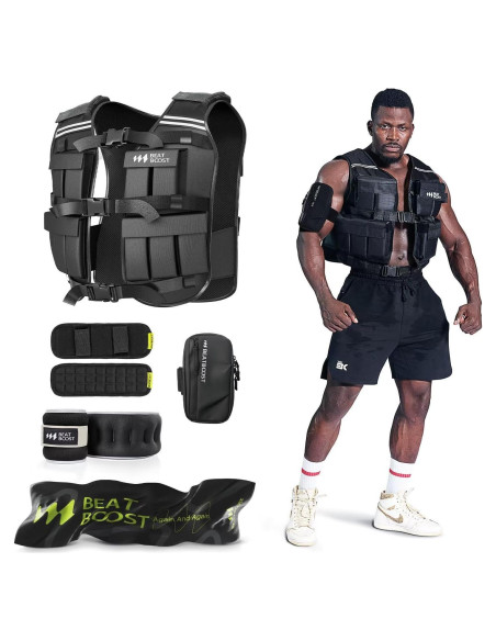 Chaleco con peso ajustable BeatBoost 10 kg para entrenamiento