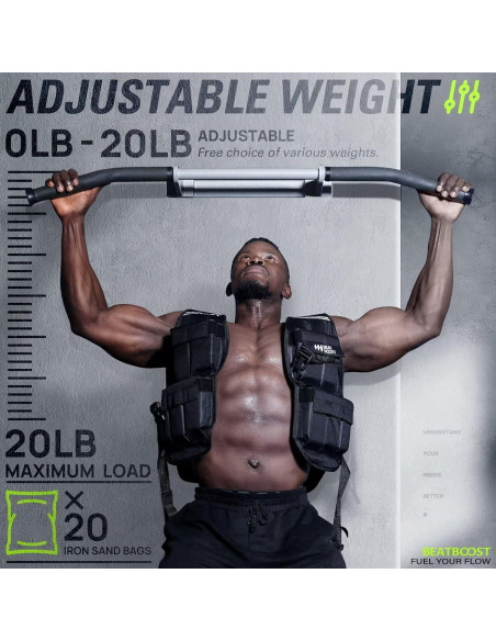 Chaleco con peso ajustable BeatBoost 10 kg para entrenamiento