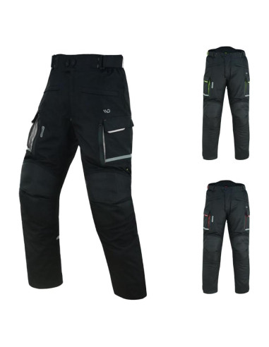 Pantalones de Motocicleta WD para Hombres 42 Regular Negro Plata