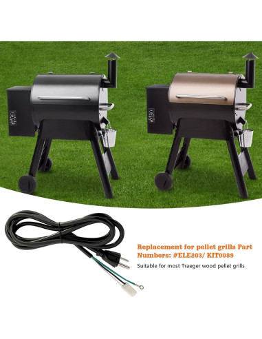 Cable de Alimentación de 1.83m YAOAWE para Parrillas de Pellet