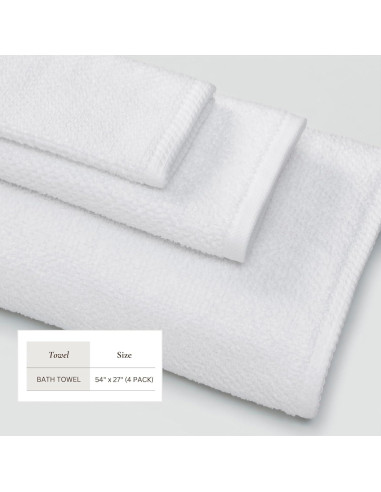 Juego de Toallas de Baño Great Bay Home 100% Algodón 4 Unidades 137x69cm