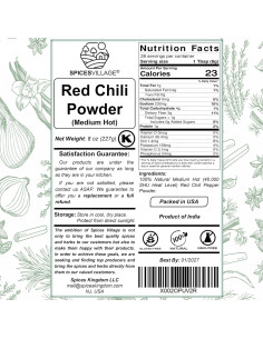 Polvo de Chile Rojo Spices Village 227 g - Picante Medio Kosher 2