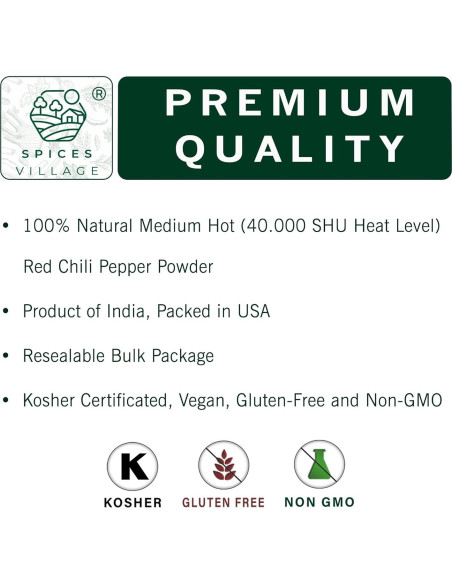 Polvo de Chile Rojo Spices Village 227 g - Picante Medio Kosher