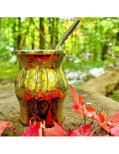 Taza de Yerba Mate Proceat de Acero Inoxidable 240 ml Oro
