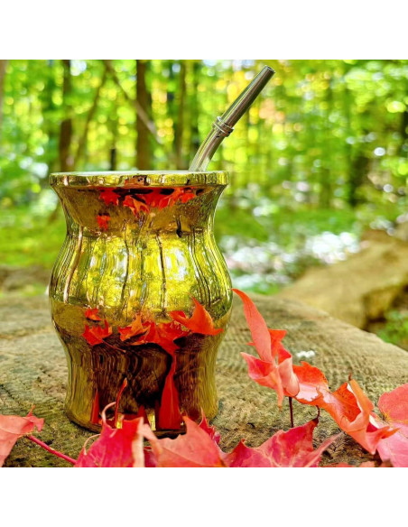 Taza de Yerba Mate Proceat de Acero Inoxidable 240 ml Oro