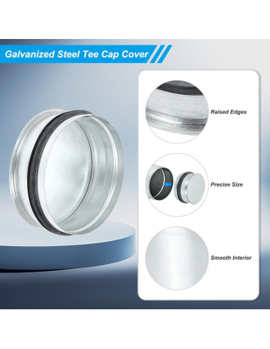 Tapón de Tee de Metal PATIKIL 125mm con Junta de Goma