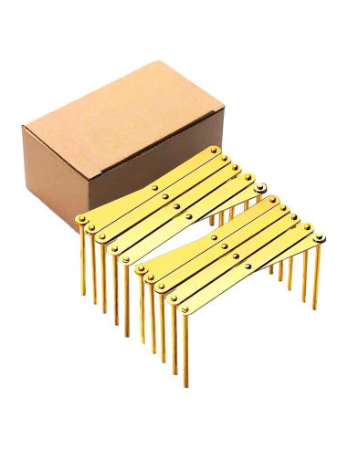 Soporte de Platos Plegable YEZILUU de Acero Inoxidable Dorado