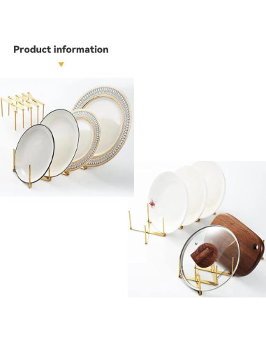 Soporte de Platos Plegable YEZILUU de Acero Inoxidable Dorado