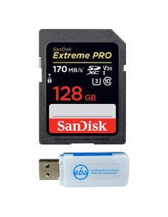 Tarjeta SD SanDisk 128GB Extreme Pro UHS-3 V30 4K + Lector