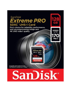 Tarjeta SD SanDisk 128GB Extreme Pro UHS-3 V30 4K + Lector 2