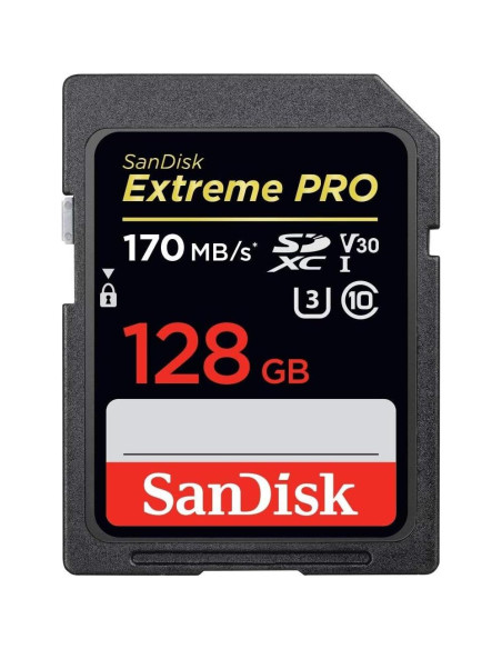 Tarjeta SD SanDisk 128GB Extreme Pro UHS-3 V30 4K + Lector