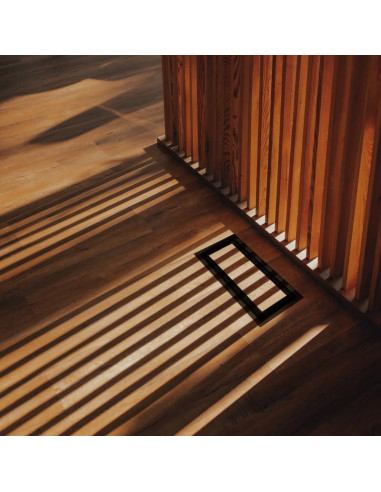 Cubierta de Ventilación de Piso Fittes Luxe 10x25 cm Acero Negro