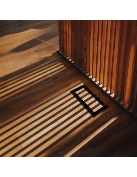 Cubierta de Ventilación de Piso Fittes Luxe 10x25 cm Acero Negro