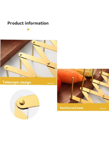 Soporte de Platos Plegable YEZILUU de Acero Inoxidable Dorado