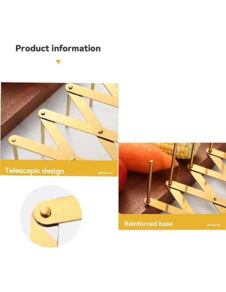 Soporte de Platos Plegable YEZILUU de Acero Inoxidable Dorado