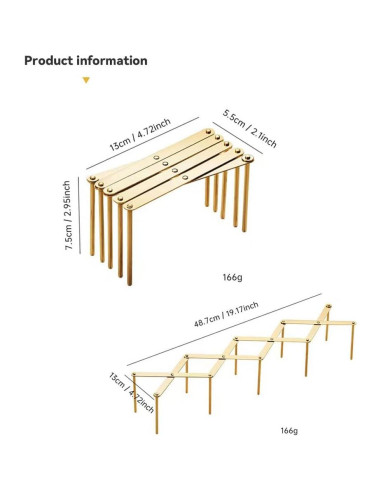 Soporte de Platos Plegable YEZILUU de Acero Inoxidable Dorado