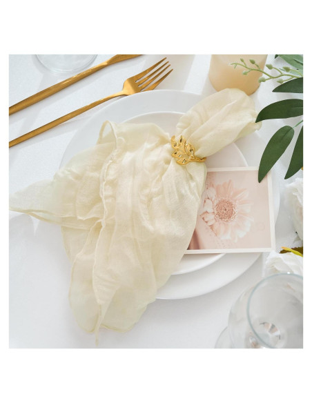 Paquete de 12 Servilletas de Gasa Beige 50.8cm Xiomot