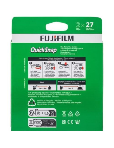 Cámara desechable FUJIFILM QuickSnap Flash 400 - 2 unidades